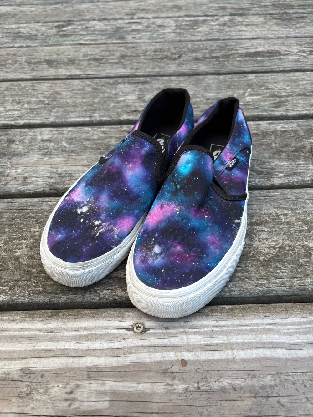 Vans Slip-On Sneakers in Blue, Purple & Pink Galaxy